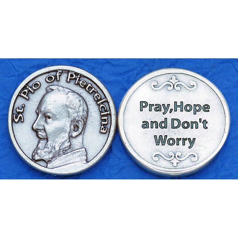 Catholic Prayer Cards St. Padre Pio Pocket Coin