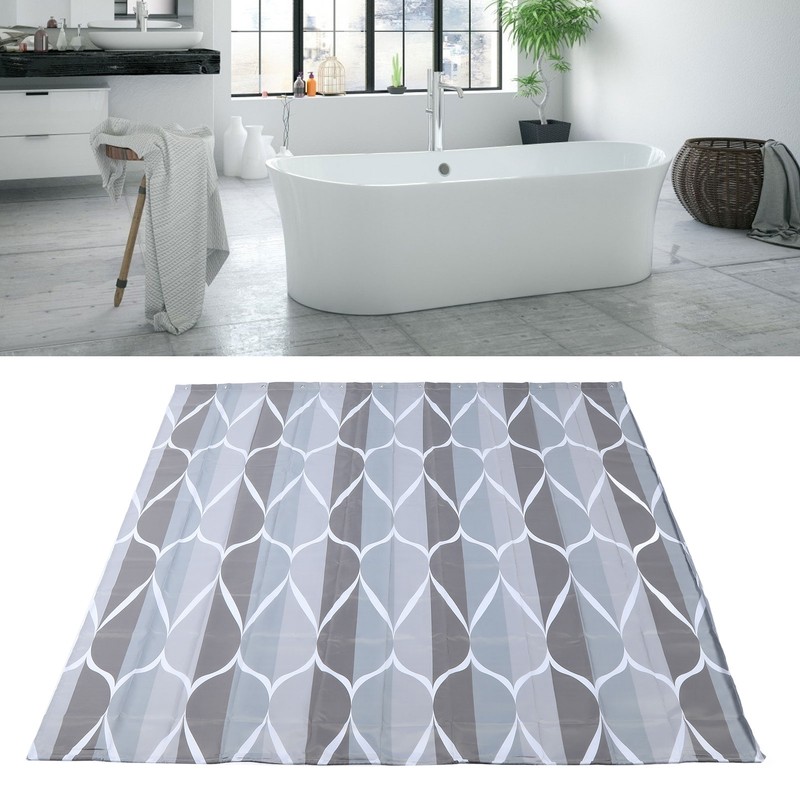 Waterproof Fabric Shower Curtain Liner Rust Resistant Grommets Machine Washable