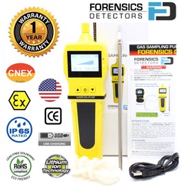 Gas Sampling Pump by FORENSICS | Stainless Steel Probe | Made for Gas Detectors & Meters | Flow rate: 0.5LPM, 500cc/min | Strong ABS | USB Recharge |