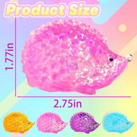 1Pcs Squishy Hedgehog Sugar Stress Balls Squeeze Toy for Kids, Slow Rise Squishy Hedgehog Sensory Fidget Toys, Glitter Sugar Squish Ball Easter Basket Stuffers (Pink)