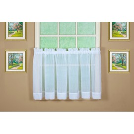 Today's Curtain Emelia Original Voile Tier Pair 30", White, 60" W x 30" L