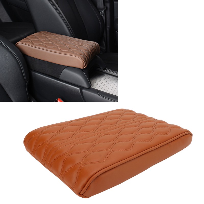 Center Console Armrest Cover Pad Universal PU Leather Waterproof Elastic