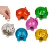 Small Red Clear Plastic Piggy Bank 10cm x 8cm x