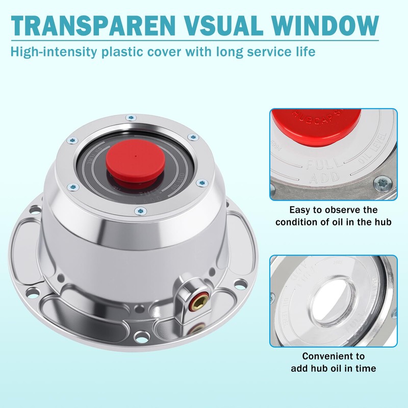 CheeMuii 4 Pack 343-4195 Trailer Hub Caps Kit 3434195 Aluminum