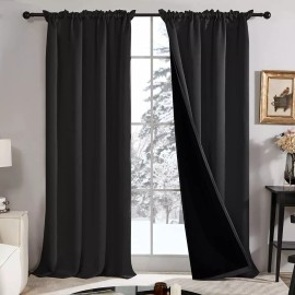 Deconovo Store 2 Cortina Forro Blackout Aislamiento Térmico Ruido 132x242cm