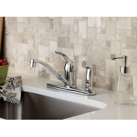 MOEN CA87554C Adler Low Arc Kitchen Faucet with Side Spray in Chrome