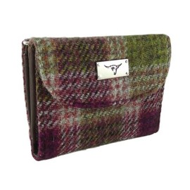 Glen Appin LB2002 Women's Harris Tweed Small Wallet, Color 125 Heather Check, Casual
