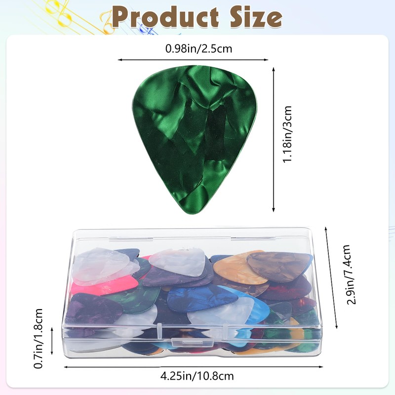 60 PCS Guitar Picks, 3 Different Thickness Abstract Art Colorful
