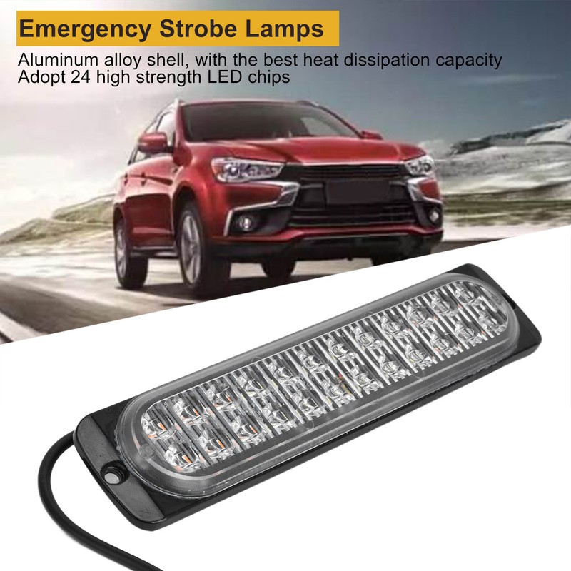 Emergency Strobe Lamps 24LEDs Waterproof Strobe Light Emergency Warning Flashing