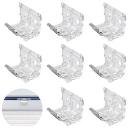 8 Pack Cordless Shade Bracket Cordless Blinds Headrail Holder Clip Mounting Bracket with Metal Clip for 1" (25MM) Pleated Shades Cordless Blinds