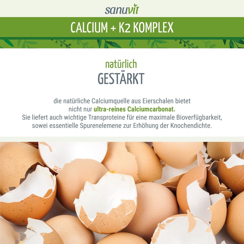 Sanuvit Calcium + K2 Complex 90 Capsules - Pure Product
