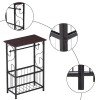 Multifunctional Dark Brown (37 X 20 X 55)cm Bathroom Table
