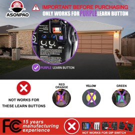 373LM 953CD 3-Button Remote only for a Purple Learn Button of Liftmaster/Chamberlain Garage Door Openers(3Pack) 3-Years-Warranty