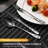 40 Piece Black Silverware Set, Stainless Steel Flatware Cutlery Set
