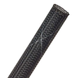 Electriduct 1.25" Flame Retardant PET Expandable Braided Sleeving Flexible Cable Protection Sleeve - 10 Feet - Black