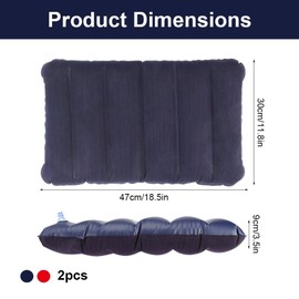 2 Pack Beach Pillow, 47 x 30 cm Inflatable Pillow for Camping