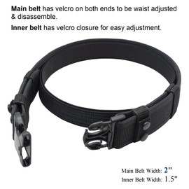 Dotacty Duty Belt Kit for Law Enforcement Police Security Correctional Officer 2" Utility Belt Nylon Tactical EDC Patrol Work Belt Dual Belt Black L