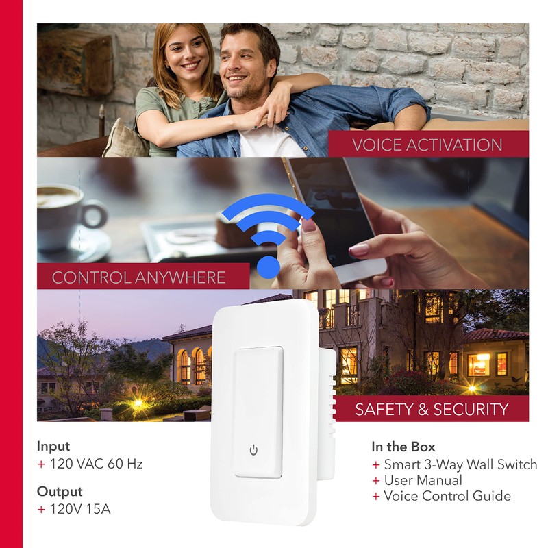 RCA 3-Way Smart Light Switch | Home Décor Smart Wall