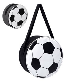 Football Lunch Bag, Soccer Lunch Box for Boys with Strap, Insulated Reusable Round Thermal Bags for Kids Lunch Tote Cooler Bags Lunch Snack Bag for School Picnic Camping Outdoor