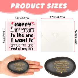 Chovbe Anniversary Card for Couple - with Happy Anniversary Rock, I Love You Gifts, The One I Want to Annoy for the Rest of My Life, Greeting Cards for Wife, Husband, Couple