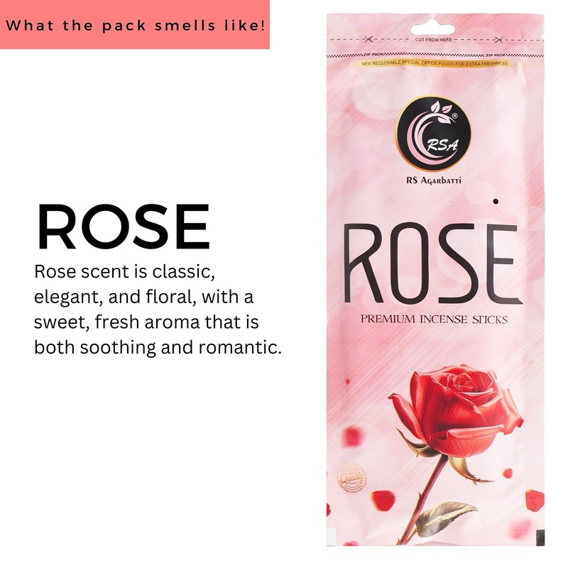 Red Rose Incense Sticks for Love, Positivity, Stress Relief, Yoga,
