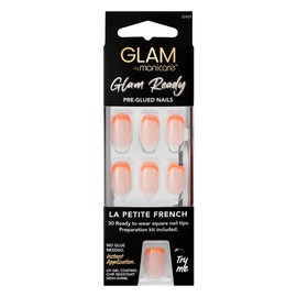 Manicare Glam Ready by Manicare Pre-Glued Nails (La Petite French) X 30