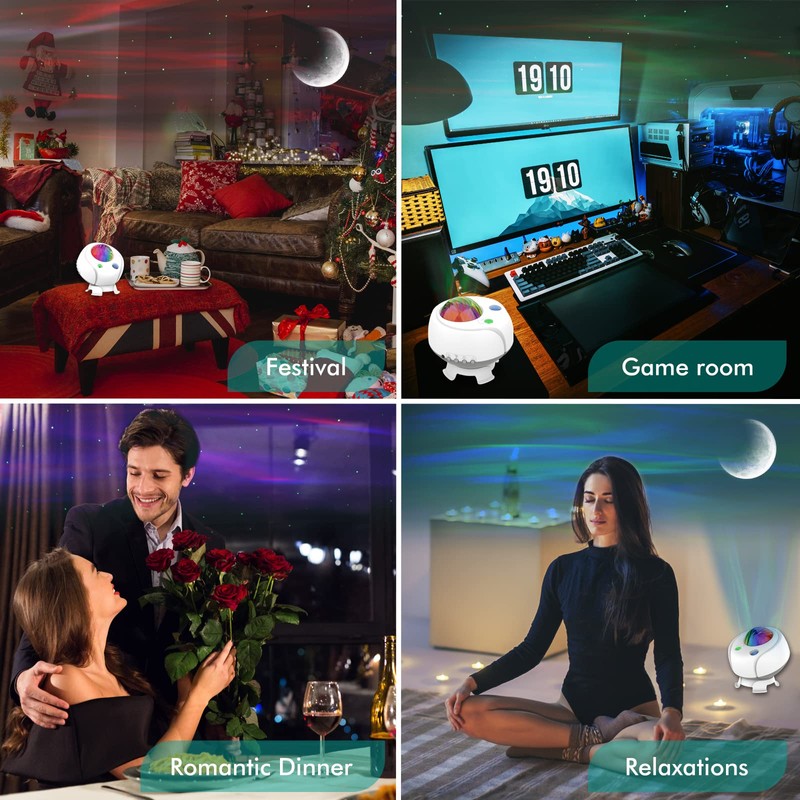 Sternenhimmel LED Projektor Kinder, Lampe Bluetooth Lautsprecher, Zimmer Deko Licht
