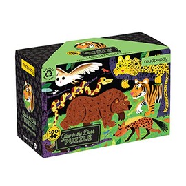 Mudpuppy’s Land Predators 100 Piece Glow in The Dark Puzzle, Includes 100 Glow in The Dark Pieces, Perfect for Ages 5+, Turn Out The Lights and Let The Completed Puzzle Glow!