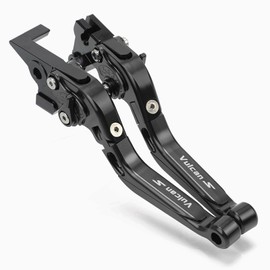 R QIANKONG Vulcan S650 Brake & Clutch Levers Set Foldable Extendable CNC Fit Compatible with Vulcan S 650 2015-2022 Motorcycle Accessories-Black