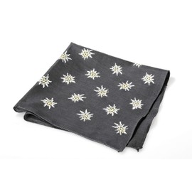 Breiter Edelweiss Traditional Cloth, 100% Cotton, 50 x 50 cm, black