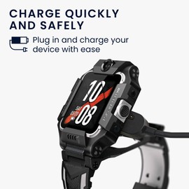 kwmobile USB Kabel Charger kompatibel mit imoo Watch Phone Z6 / Watch Phone Z1 Ladekabel - Smart Watch Ersatzkabel - Fitnesstracker Aufladekabel in Schwarz