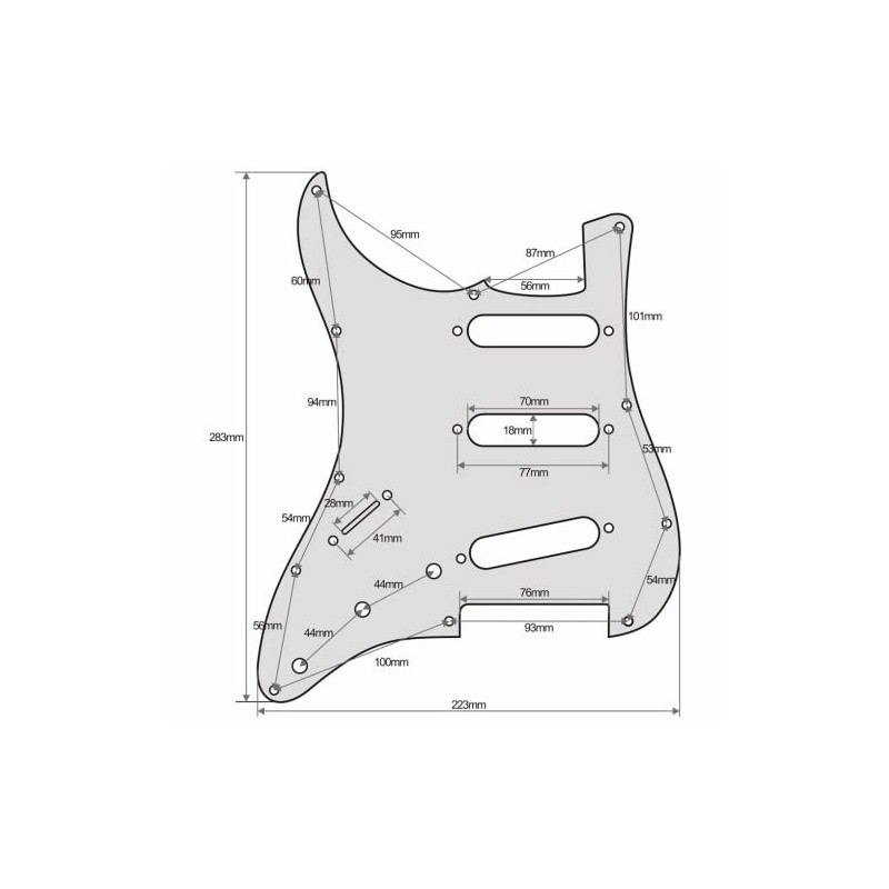 Guitar Anatomy Left Handed Stratocaster Electric Guitar Pickguard Scratch Plate