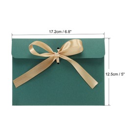 PATIKIL Invitation Envelopes, 25 Pack Greeting Card Envelope with Ribbon for Wedding Party, Green