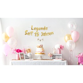 Funny Banner Glitter Banner Legend For 15 Years 15th Birthday Party Supplies