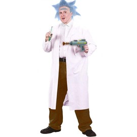 Enigma Costume Wigs Mad Grandpa Wig & Unibrow Set - Sky Blue Gramps Rick Set Crazy Scientist Morty Style MaxWigs Wig Care Guide