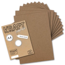 25x Vintage Kraftpapier DIN A4 410gr Natur-braunes Recycling-Papier Bastel-Karton Künstler-Karton Künstler-Pappe - Umwelt by Gustav NEUSER