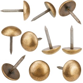 Retro Solid Pure Brass Tacks as Antique Upholstery Tacks for Furniture, Decorative Push Pins for Wood,Carpet Tacks,Hardware Tacks,Cap Tacks,Thumb Tacks,Brass Fasteners(7/10",18mm Brozen Color,10 Pcs)