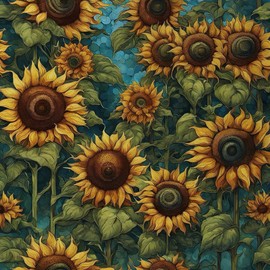 CafePress Painted Sunflowers 13"x13" Reusable Grocery Shopping Sling Tote Bag