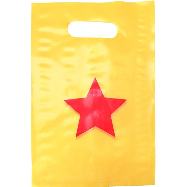 Lifetime Inc Party Favor Goodie Bags Superhero Wonder Woman Theme Birthday Supplies Plastic with Handle (Star)