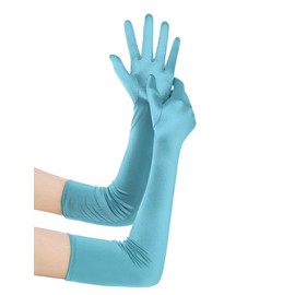 BABEYOND Long Opera Party 1920s Satin Tea Party Gloves Costume Stretchy Adult Size Elbow Length