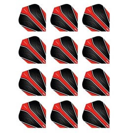 Hardcore Radical Black & Red Extra Thick Standard Dart Flights - 4 sets Per Pack (12 Dart Flights in total)