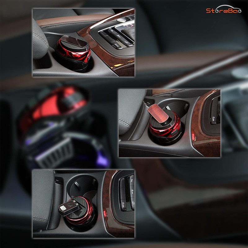 StoreBao Car Ashtray with Lighter and Blue Light LED and