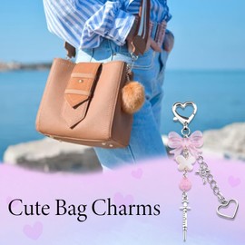 SUDIKUB y2k Keychain Cute Backpack Charms Novelty Aesthetic Keychain For Bag Keys Pants Jeans Purse Backpag Stylish Heart Butterfly Keyring Accessories Gifts For Women Girl Her