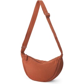 AiNinXun Half Moon Bag Women's Half Moon Bag Crossbody Bag Moonbag Cross Body Bag Women Crossbag Nylon Bag Men's Crossover Bag Bum Bag Shoulder Bag Hobo Shoulder Bag Body Bag, orange