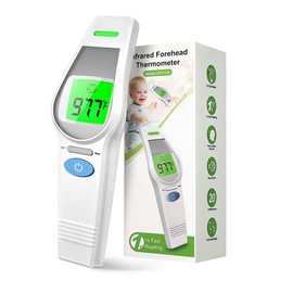 Forehead Thermometer for Kids Adults, HOLFENRY Non Contact Infrared Thermometer with LCD Display,Digital Baby Thermometers Body Temperature Thermometer Monitor Forehead,Ear,Food and Enviorment