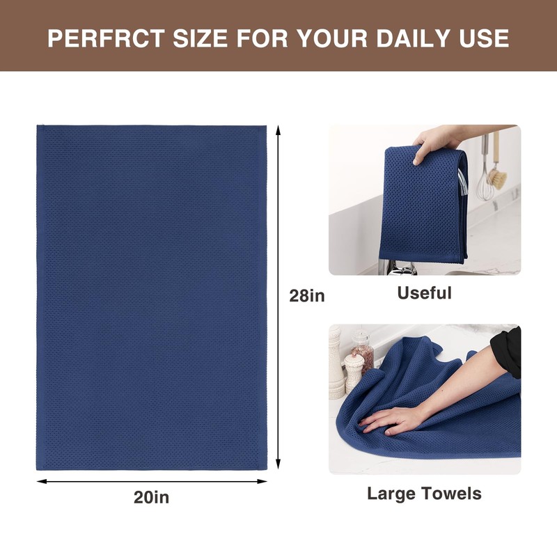 Homaxy Homaxy 100% Cotton Oversized Waffle Weave Kitchen Dish Towels,