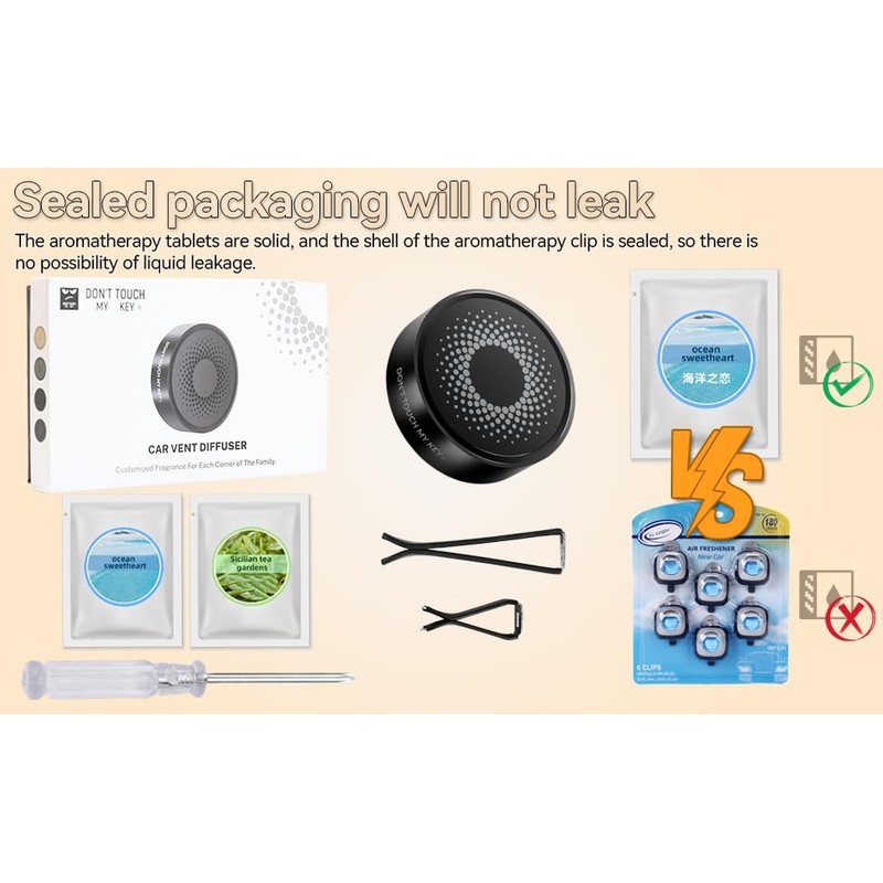 Car Diffuser Air Freshener Vent Clip Aluminum Aroma Diffuser Long