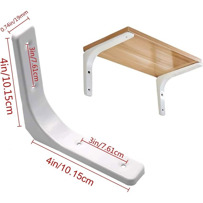 JUNEYE 4 Pcs Shelf Bracket Corner Brace Angle Bracket Shelf