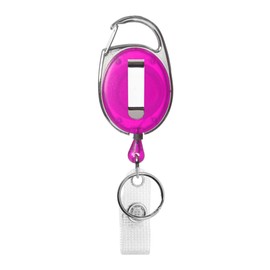 Karteo Retractable Yo-Yo ID Card Holder Purple [1 Piece] ID Card Holder with Carabiner Hook and Belt Clip and Vinyl Loop as ID Holder for Card Sleeves ID Sleeves