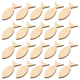 Garneck Wooden Fish Decoration for Painting, Pack of 50 Wooden Fish Decoration Christening, 4 cm Mini Wooden Fish, Wooden Pieces, Unfinished Wooden Fish for Painting, DIY Table Decoration, Communion